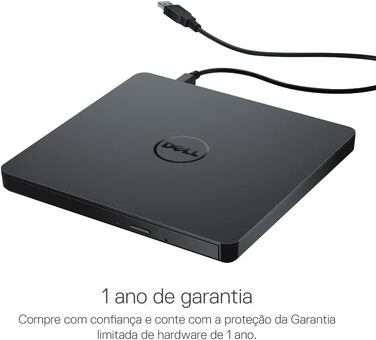 Зовнішній DVD-привід Dell Slim DW316 DVD+/-RW (8x8x5x) USB 2.0 для ноутбуків Inspiron, OptiPlex, Vostro, XPS, чорний