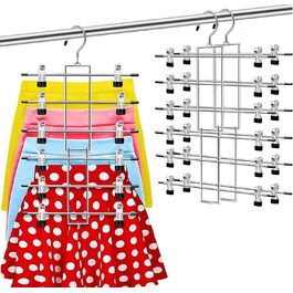 Набір з 2 металевих вішалок для штанів з регульованими затискачами, чорного кольору, універсального розміру