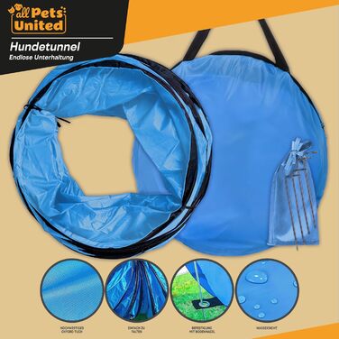 Туннель для аджиліті для собак - ігровий тунель, тунель для аджиліті, собача печера, з кілочками та сумкою для перенесення, 300 x 50 см, 300 см