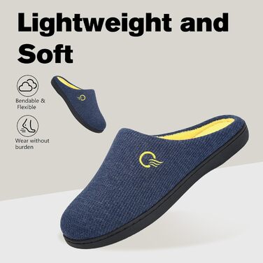 Домашні тапочки Mishansha для чоловіків та жінок з піни з пам'яті, неслизькі, синього кольору, 44/45 EU