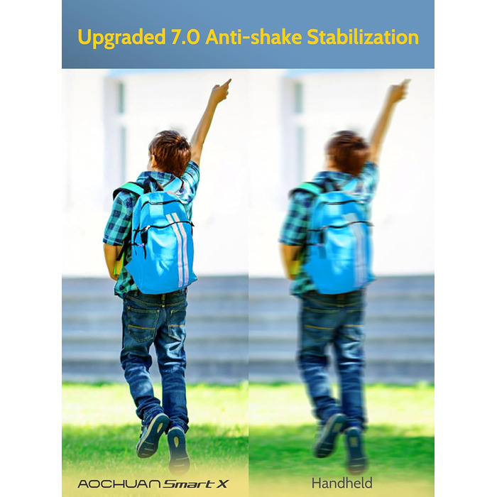 Стабілізатор для смартфона AOCHUAN 3-осьовий з функцією розпізнавання обличчя, вбудованим світлом та 1/4 дюйма різьбою. Підходить для iPhone 16/15 Pro, Android, TikTok-влогів. Чорний.