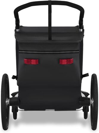 Фукстек Причіп для велосипеда Sportfux на 2 місця, чорний, з багажником, відбивачами, регульованою ручкою, захистом від дощу та сонця, складний