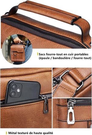 Чоловіча сумка через плече/месенджер з натуральної шкіри (колір: коричневий)