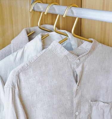 Premium Matte Gold Aluminum Clothes Hangers, 6-Pack, 41.5cm Extra Smooth & Dual Metal Shirt Hangers, Aluminum Alloy Clothes Hangers, Clothing Support, Clothes Hang