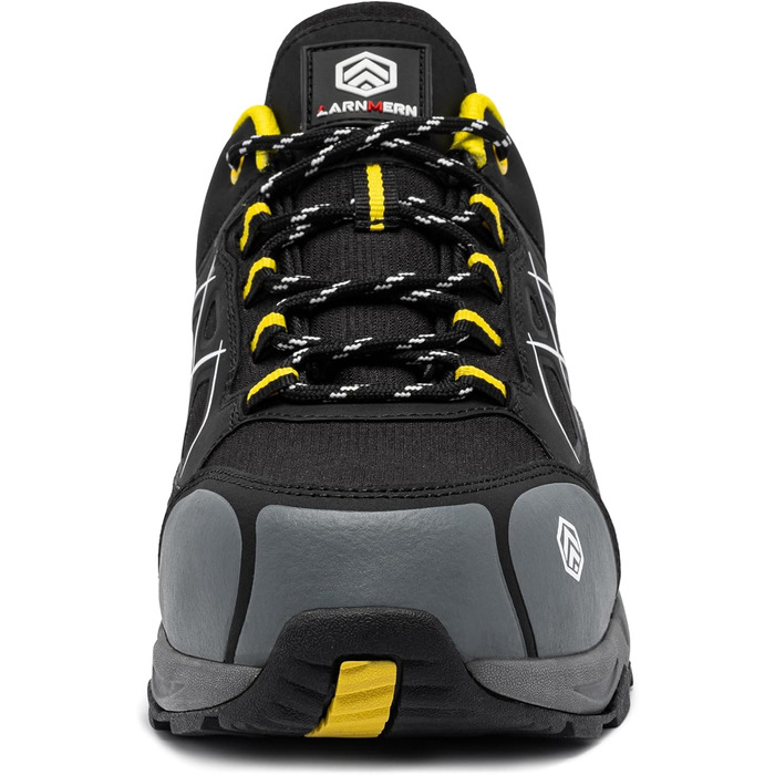 Робочі черевики LARNMERN для чоловіків та жінок. Безпечні черевики SRC, антистатичні, зі сталевим підноском, протипрокольні, легкі, комфортні, дихаючі (43.5 EU, жовті)