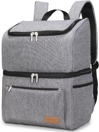 Lifewit 21L Insulated Cooler Bag, Thermal Lunch Bag, Cooler Backpack, Leak-Proof Double-Layer Cooler Bag for Men, Women, Mothers for Lunch, Picnic, Shopping, Travel (Gray)
