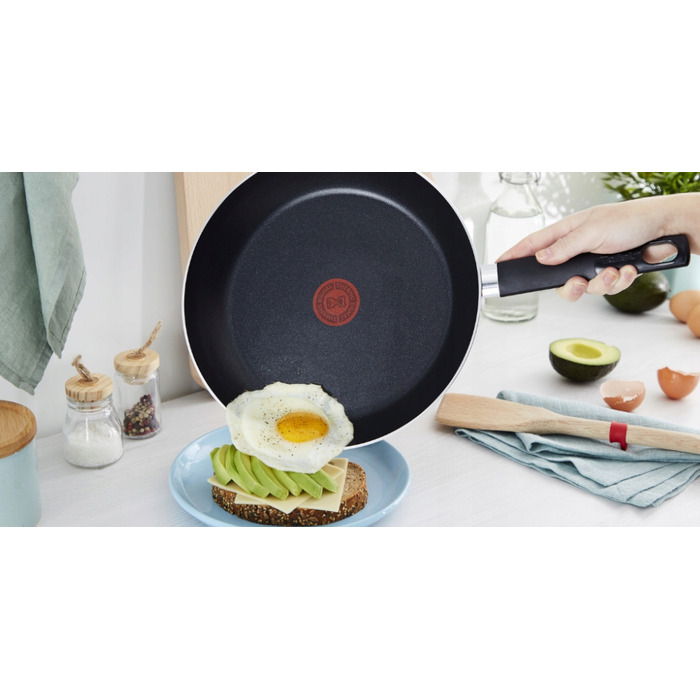 Сковорода Tefal Simplicity з кришкою, антипригарна, чорна, 24/28/30 см