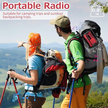 Радіо на сонячній батареї та ручному заводі Kurbelradio 27000mAh з SOS, Bluetooth, Powerbank та ліхтариком для кемпінгу та активного відпочинку (Червоний)