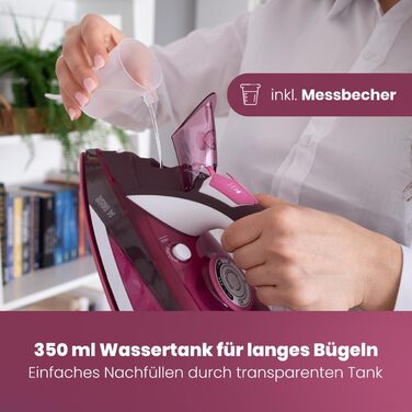 Праска Clatronic® з керамічною підошвою, 2600 Вт, 350 мл, з функцією відпарювання, захистом від накипу та протікання