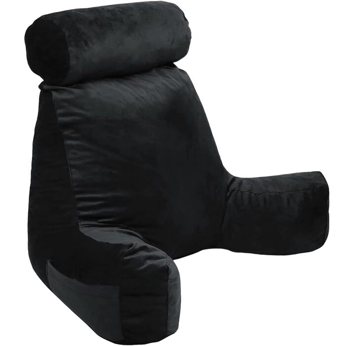 Подушка для читання Bananair - м'яка та комфортна, з підлокотниками та ергономічною спинкою (чорна)