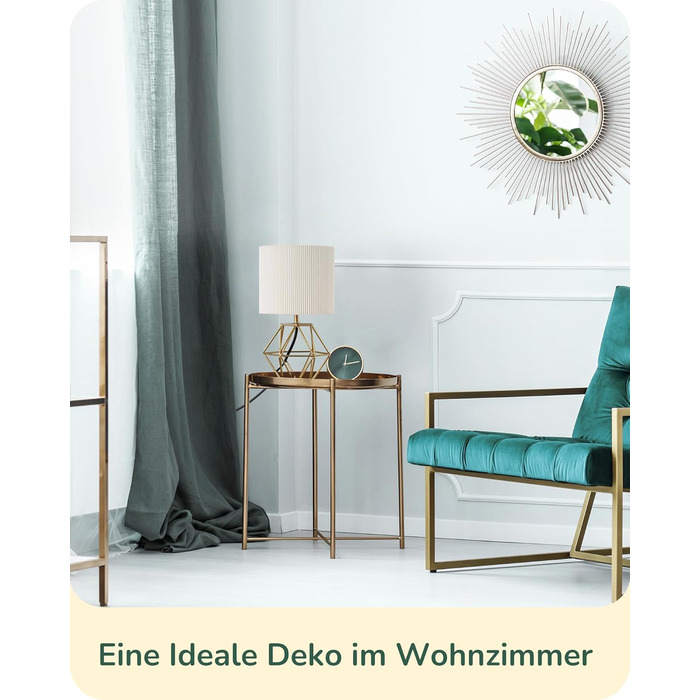 EDISHINE Настільна лампа, сучасний індустріальний дизайн, цоколь E14, вінтаж, для спальні, вітальні, білий & золотий колір (кремово-білий жалюзі + золото)