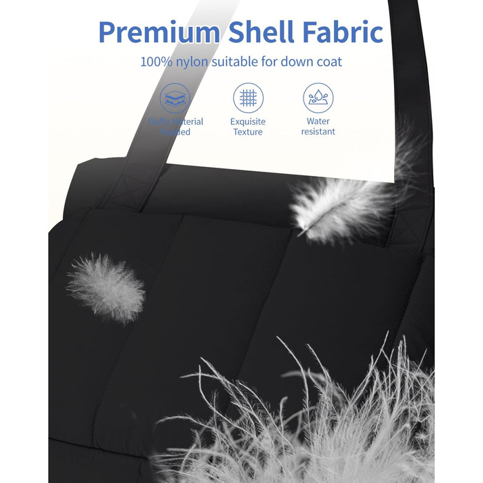 Сумка жіноча Narwey Shopper велика, легка для роботи, школи, університету, сумка-тоут з багатьма відділеннями, чорна