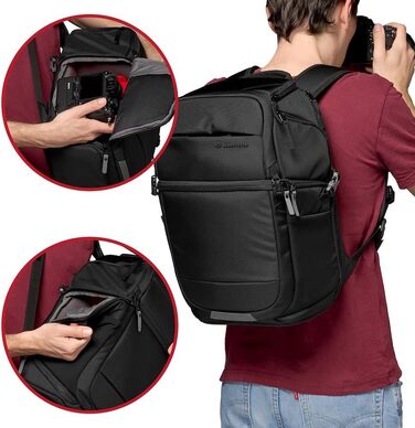 Професійний рюкзак для камер Manfrotto Advanced Fast III для бездзеркальних камер, об'єктивів та ноутбука, з бічним доступом та кріпленням для штатива