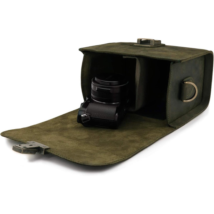 Чохол для камери MegaGear Pebble з натуральної шкіри для бездзеркальних, моментальних та DSLR камер (Зелений)