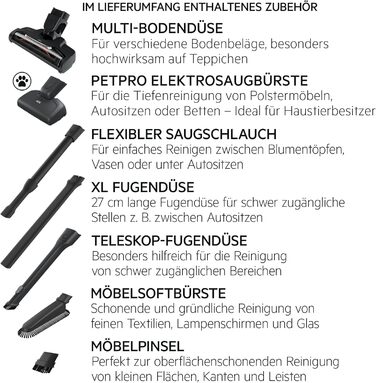 AEG QX7-1-I360 Cordless Vacuum Cleaner / Bagless Vacuum Cleaner / Quiet / Cordless Handheld Vacuum / 50 min Run Time / Lightweight / Hard Floors / 2in1 / Pet Hair / Dog / Cat / Carpet / Car / Blue