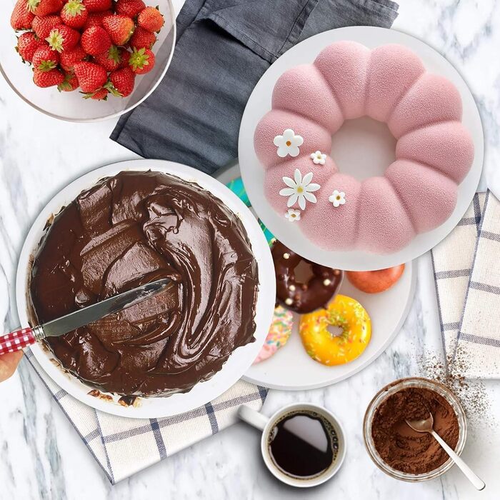 Обертова підставка для тортів Uten - поворотний стіл для випічки, декорування тортів, з пластику