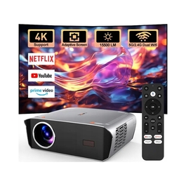 LED-проектор Heelly з Android TV 11 та Google, сірий