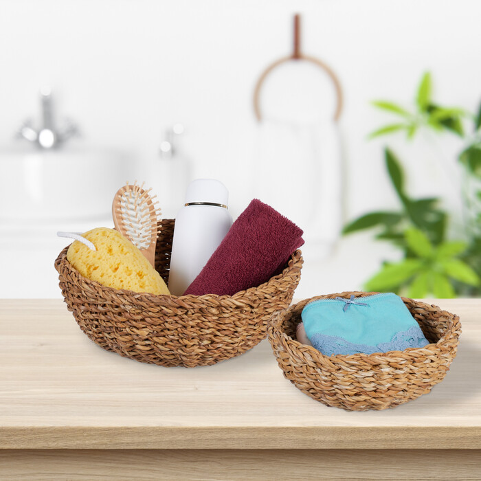 Relaxdays Set of 3 Round Storage Baskets