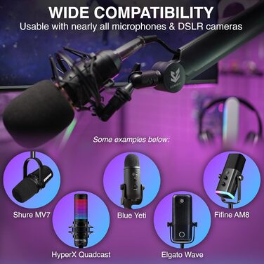 Підставка для мікрофона SENSIC SA-30 настільна з поворотним кріпленням, адаптер 3/8-5/8, універсальна, професійна, чорна