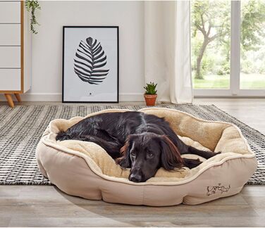 Крісло-ліжко для собак та котів Dehner Lieblinge Sammy, овальне, 57 x 52 x 14 см, поліестер, бежеве