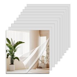 Акрилові дзеркальні наклейки на стіну, 10/20 шт., товщина 2 мм, безпечні, для макіяжу та дому, самоклеючі (15 x 20, 15 x 15 см)