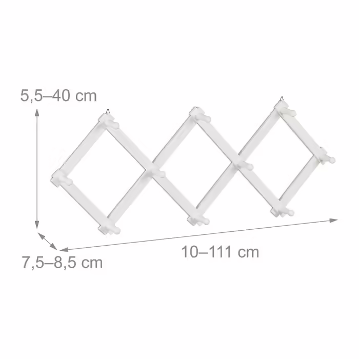Relaxdays Extendable Wooden Wall Clothes Rack