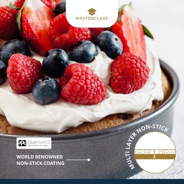 Форма для випічки MasterClass кругла роз'ємна 25 см (10 дюймів) з антипригарним покриттям PFOA, вуглецева сталь 1 мм, сіра