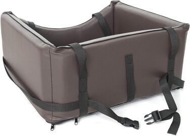 Автомобільний лежак для собак Mayaadi-Home з штучної шкіри, 65x55 см, коричневий