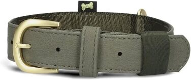 Нашийник для собак ZWEI Leo LE15 з якісної штучної шкіри, регульований, для середніх та великих собак, обхват шиї 37-50 см, Fango