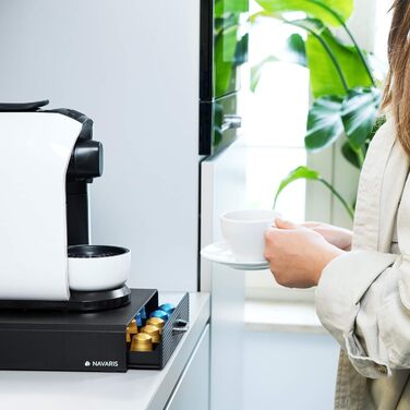 Утримувач для капсул Nespresso Navaris - органайзер для 50 капсул - білий/чорний