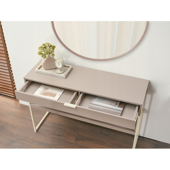 Консольний столик Mebel-Partner, колір крем (матовий бежевий), 110 x 76,5 x 35 см