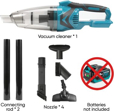 Акумуляторний ручний пилосос Makita 18V, 10000Pa, 4-в-1 для дому, авто, шерсті тварин, 0.75л (без акумулятора)