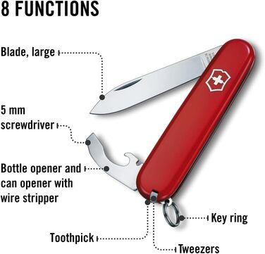 Швейцарський ніж Victorinox Bantam – мультитул з 8 функціями, ніж, відкривачка для консервів, викрутка 5 мм