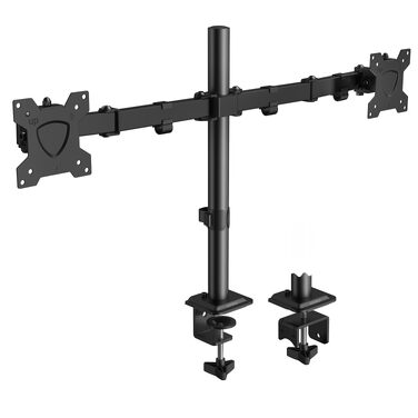 Кронштейн для двох моніторів KOORUI KR20G (17-32 дюйми), газліфт, VESA 75x75 та 100x100 мм, регульована висота, нахил та поворот, для плоских та вигнутих екранів