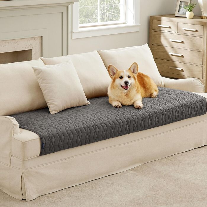 Водонепроникний коврик для собак Bedsure, 76 x 182 см, антиковзаюча підстилка для дивана, м'яка, зносостійка, для дому, сірий