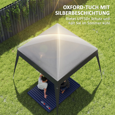 Outsunny Replacement Canopy Top for Gazebo 3x3m, Water-Repellent, Stable, Winter-Proof - Pavilion Roof for Pop-Up Gazebo, Storm-Resistant Party Tent, Replacement Cover with Single Roof Canopy for Garden Gazebo, Dark Grey | Aosom