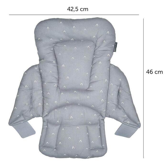 Зменшувач сидіння LaLoona для стільчика Stokke Tripp Trapp, м'яка дитяча подушка з бавовни, OEKO-TEX, машинне прання, сірий з візерунком