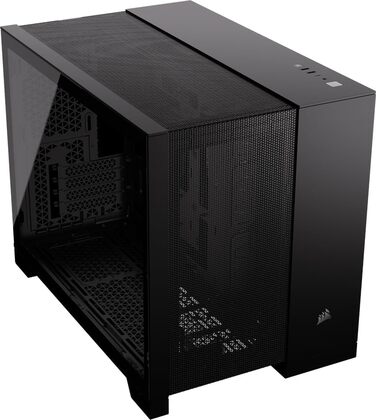 Корпус для ПК CORSAIR 2500D Airflow mATX: Чорний, 2-камерний, для водяного охолодження, сумісний з материнськими платами з реверсивним підключенням