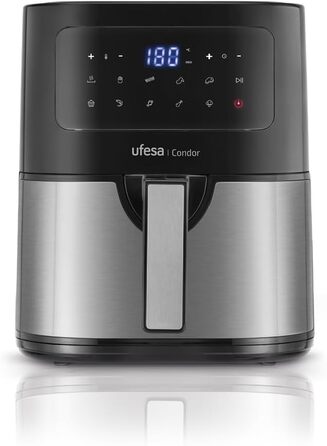Фритюрниця Ufesa Twist з гарячим повітрям, 2л, 6 програм, 1200W, таймер, 80-200°C, без BPA, антипригарне покриття, Cool-Touch, біла, ексклюзив Amazon