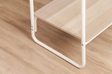 Iris Ohyama Clothes Rack with Wooden Shelves, 4 Levels, White, Modern Design, Robust Frame, Non-Slip, For Bedroom, Studio, Closet, Clothes & Shoes, Laundry Rack, Easy Assembly, (White, Shelves 2)