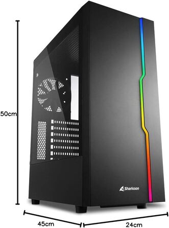 Sharkoon RGB Slider білий корпус для ПК, чорний, 4044951032006