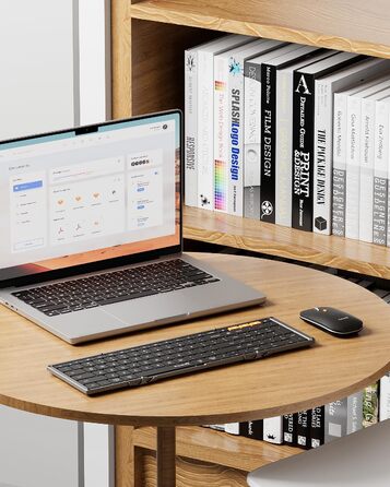 Бездротова клавіатура та миша ProtoArc XKM01: складана, Bluetooth, 2.4G, QWERTZ, для iPad, Tablet, iPhone, Laptop (Space Grey)