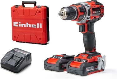 Акумуляторний дриль-шуруповерт Einhell TP-CD 18/50 Li BL Power X-Change (18 В, Brushless, 50 Нм, 2 швидкості, патрон 13 мм, 2 x 2.0 Ah, зарядний пристрій, кейс)