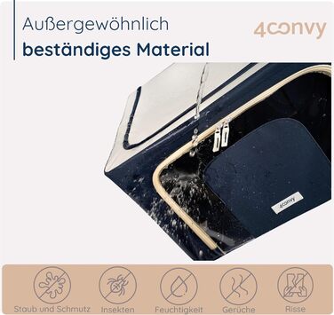 Складана коробка для зберігання одягу 4CONVY з блискавкою та металевим каркасом (3x24L, блакитна) – [2024, покращений матеріал]