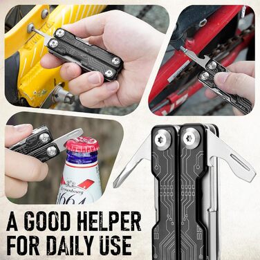 Інструмент BIBURY 10-в-1: мультитул з кліпсою, розрізачем ременя та биттям скла - чорний