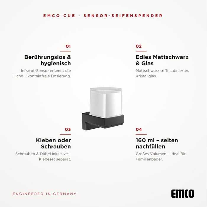 Тримач для туалетного паперу EMCO CUE настінний, металевий, чорний