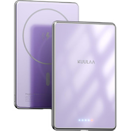 PowerBank Kuulaa Ultra Slim 5000 mAh з MagSafe, Type-C 20W, Швидка зарядка, 7.2 мм, для iPhone 16/15/14/13/12 (фіолетовий)
