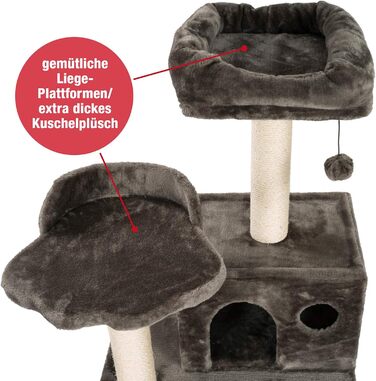 JAMAXX Преміум Дряпка для котів XXL, 165 см, надміцний, 9 товстих стовпів, міцна основа 3 см, супер м'який плюш, PCT6006 темно-сірий (грау-браун)