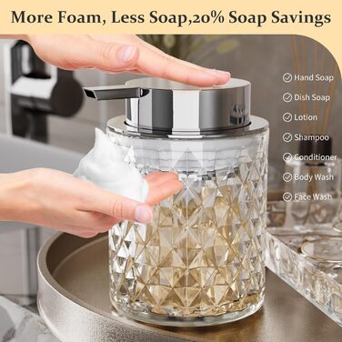 Набір аксесуарів для ванної кімнати зі скла, 5 предметів: мильниця, стакан, органайзер, тримач для зубних щіток, флакон для мила. Прозорий декор для раковини.