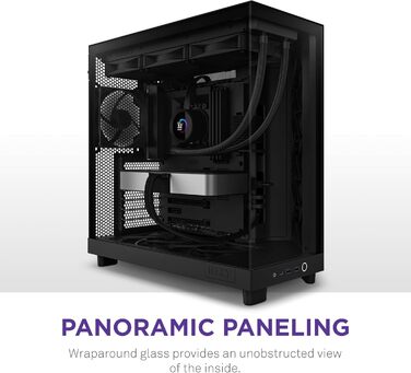 NZXT H6 Flow: Корпус ПК Mid-Tower з двома камерами, чорний, з 3 вентиляторами 120 мм